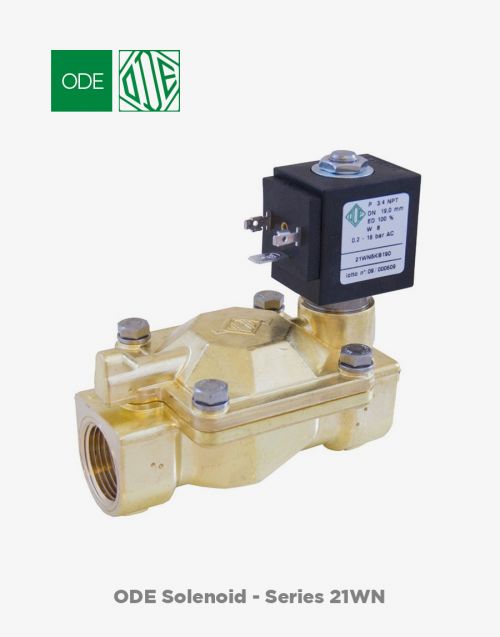 ODE Solenoid valve 2/2 way N.C With pilot control 1/2” - 21WNSeries